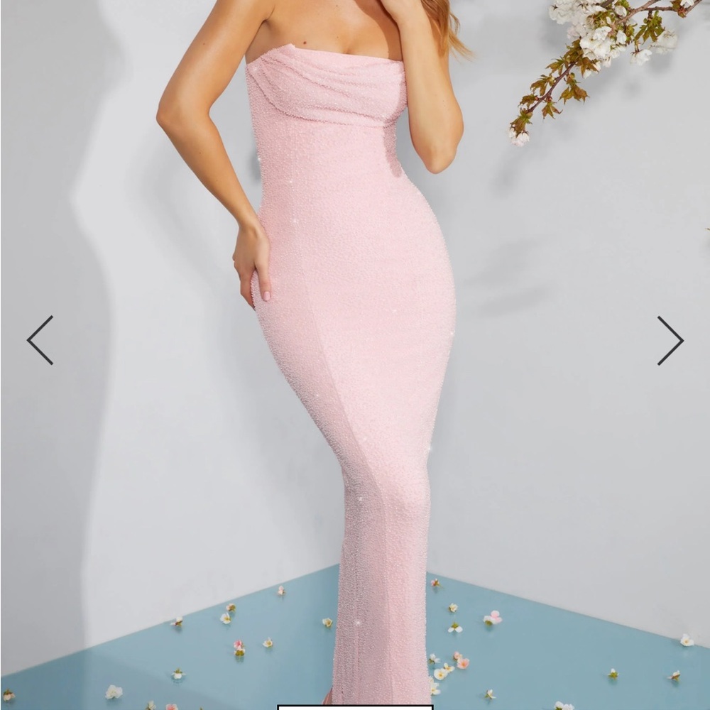Oh Polly Blush Strapless Dress